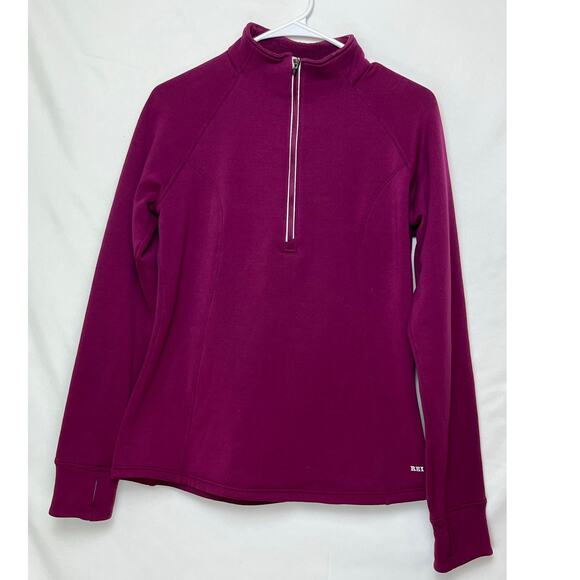 REI Women’s M Maroon 1/4 Zip Long Sleeve Sherpa Lined Pullover Outdoor Shirt - Picture 1 of 9